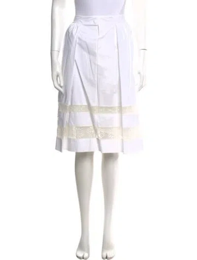 Pre-owned Temperley London Lace Pattern Midi Length Skirt In White