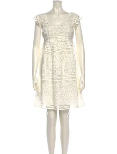 Pre-owned Temperley London Lace Pattern Mini Dress In Neutral