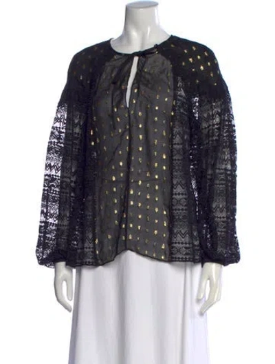 Pre-owned Temperley London Lace Printed Blouse In Blue