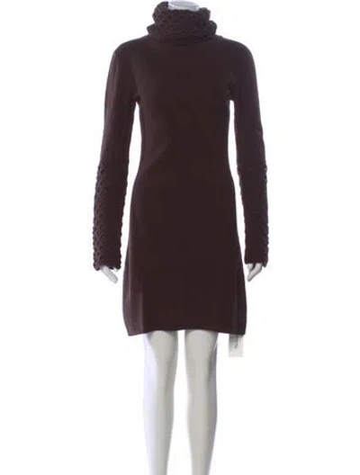 Pre-owned Temperley London Lambswool Knee-length Dress In Brown