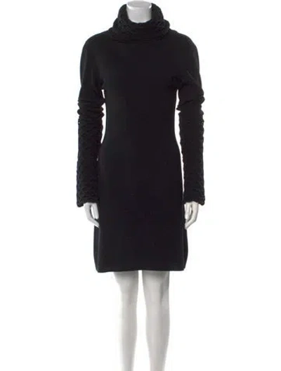 Pre-owned Temperley London Lambswool Mini Dress In Black