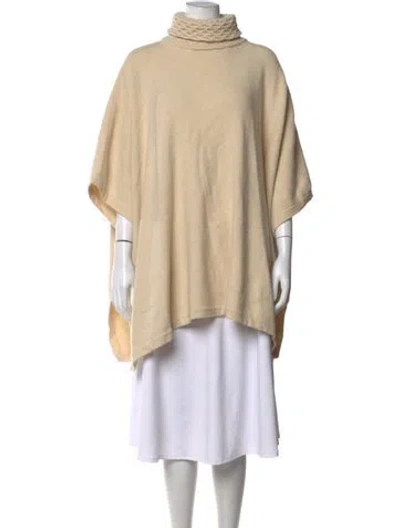 Pre-owned Temperley London Lambswool Turtleneck Sweater In Neutrals