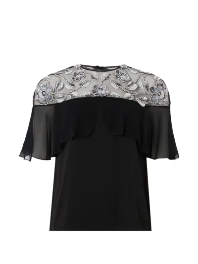 Temperley London Lana Floral-embellished Blouse In Black