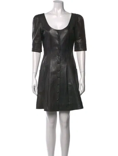 Pre-owned Temperley London Leather Mini Dress In Black