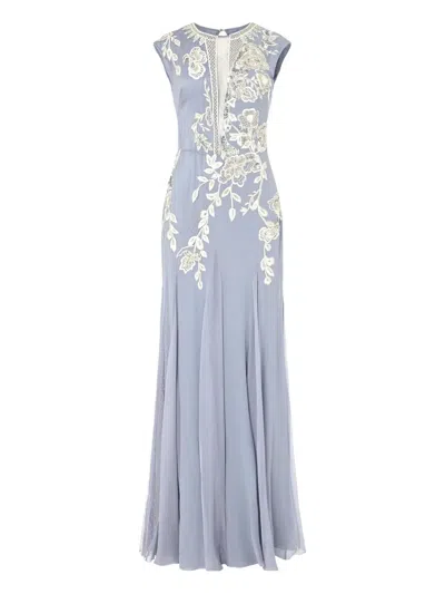 Temperley London Lilly Bead-embellished Dress In Blue