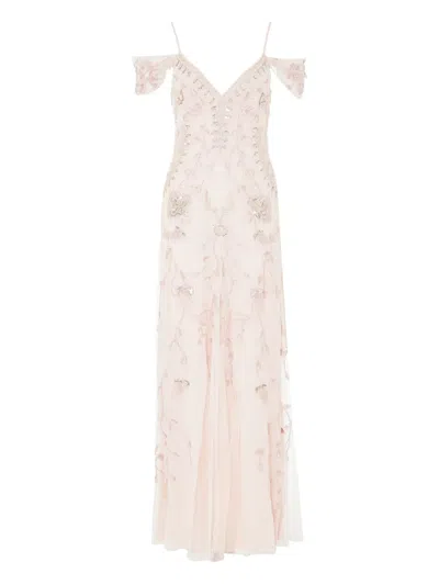 Temperley London Lilly Embellished Off-shoulder Gown In Neutral