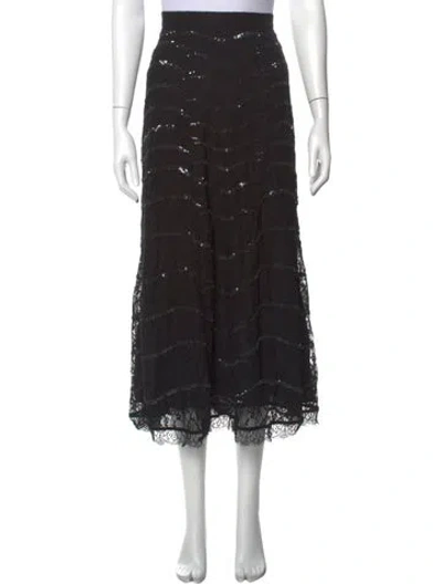 Pre-owned Temperley London Linen Midi Length Skirt In Black