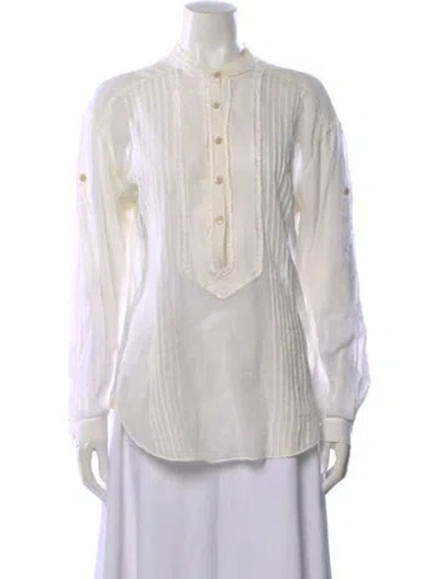 Pre-owned Temperley London Long Sleeve Blouse In White
