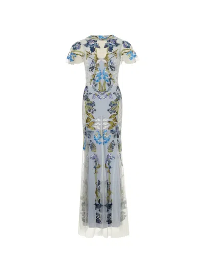 Temperley London Lucille Embroidered Dress In Blue