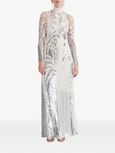 Temperley London Mariana Sequin-embellished Gown In Gray