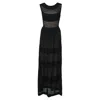 Temperley London Maxi Sleeveless Knit Dress In Black Cotton In Black