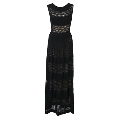 Temperley London Maxi Sleeveless Knit Dress In Black Cotton