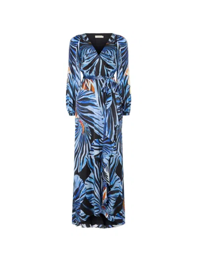 Temperley London Maxi Titania Orchid-print Wrap Dress In White