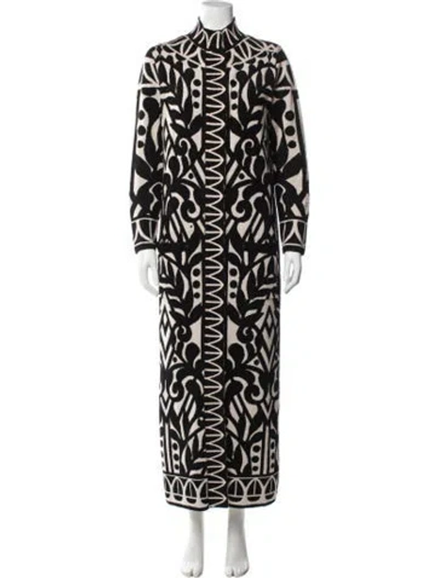Pre-owned Temperley London Merino Wool Patterned Coat In Black