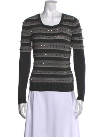 Pre-owned Temperley London Merino Wool Striped Sweater In Gray