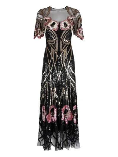 Temperley London Natalia Sequin-embellished Party Dress In Black