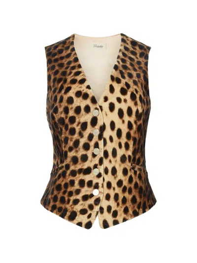 Temperley London Nemera Printed V-neck Waistcoat In Animal Print