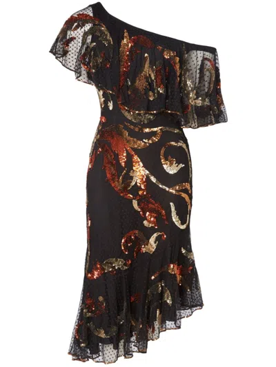 Temperley London Novella Midi Dress In Black