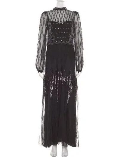 Pre-owned Temperley London Nylon Long Dress In Black