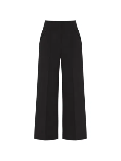 Temperley London Nyx Satin-trimmed Trousers In Black