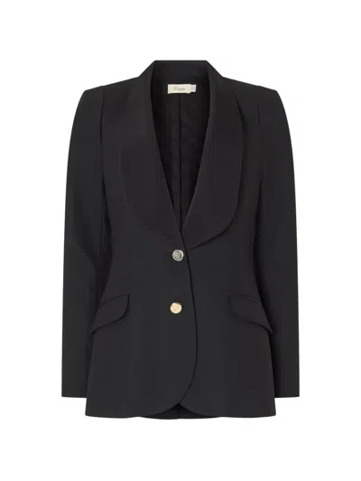 Temperley London Nyx Shawl-lapel Blazer In Black