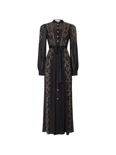 Temperley London Oberon Crystal-embellished Maxi Dress In Black