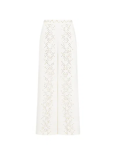 Temperley London Oberon Stud-embellished High-waisted Trousers In White