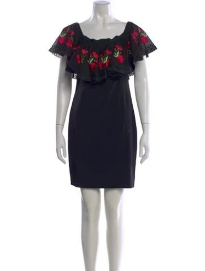 Pre-owned Temperley London Off-the-shoulder Mini Dress In Black