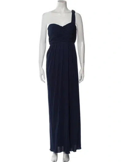 Pre-owned Temperley London One-shoulder Long Dress In Blue