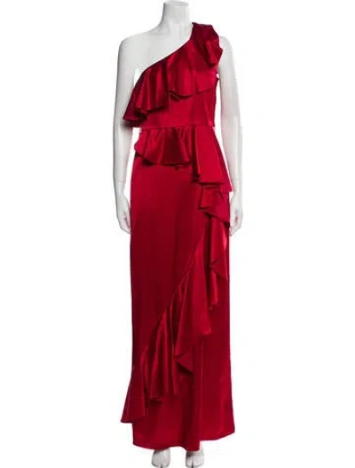 Pre-owned Temperley London One-shoulder Long Dress In Red