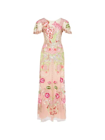 Temperley London Ostuni Floral-embroidered Sequin Gown In Multi
