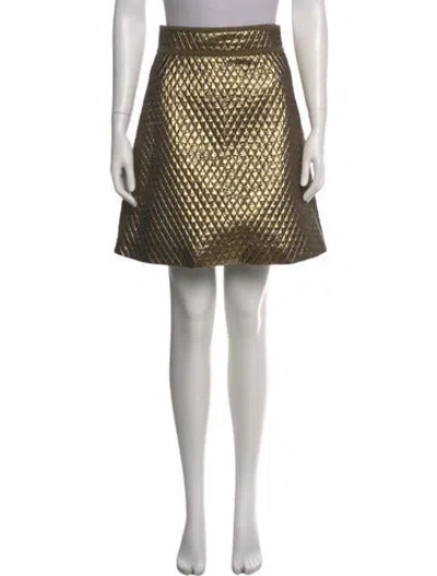 Pre-owned Temperley London Patterned Knee-length Skirt W/ Tags In Gold