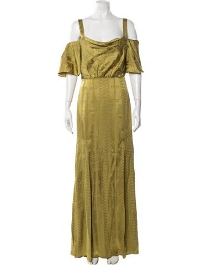 Pre-owned Temperley London Patterned Long Dress In Green