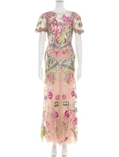 Pre-owned Temperley London Patterned Long Dress In Neutral