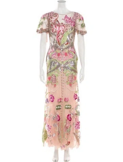 Pre-owned Temperley London Patterned Long Dress In Neutral