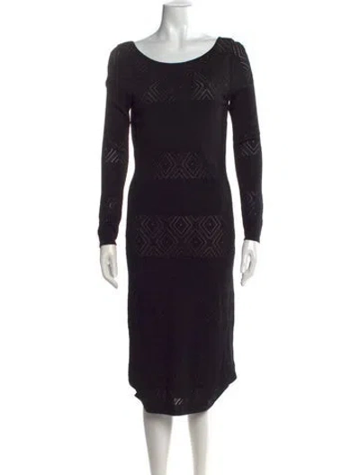 Pre-owned Temperley London Patterned Midi Length Dress In Black