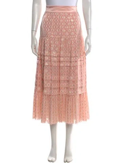Pre-owned Temperley London Patterned Midi Length Skirt In Pink