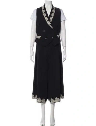 Pre-owned Temperley London Patterned Pantsuit W/ Tags In Black