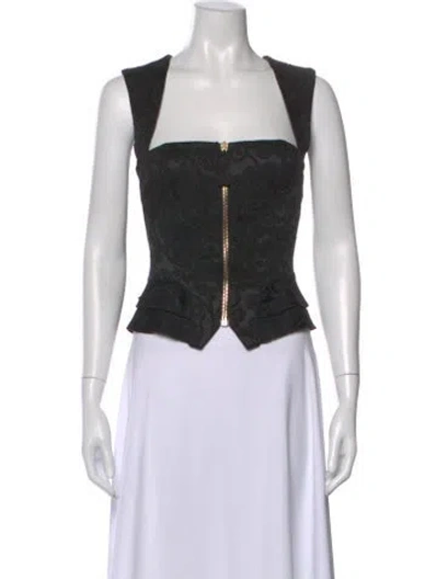Pre-owned Temperley London Patterned Square Neckline Top