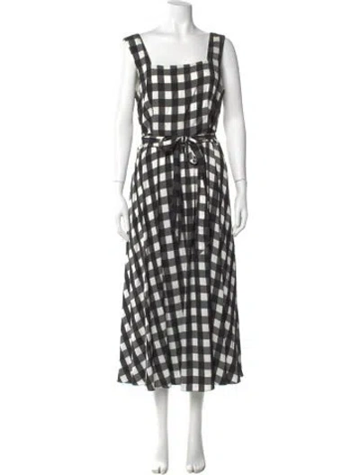 Pre-owned Temperley London Plaid Print Long Dress In Multi