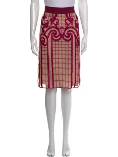Pre-owned Temperley London Plaid Print Midi Length Skirt W/ Tags In Pink