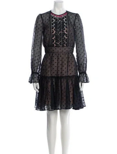 Pre-owned Temperley London Polka Dot Print Mini Dress In Black