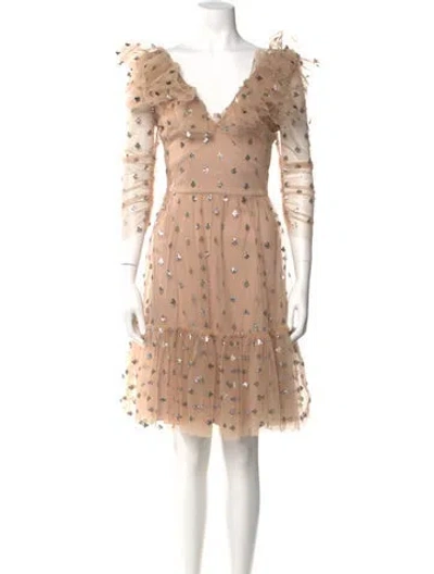 Pre-owned Temperley London Polka Dot Print Mini Dress W/ Tags In Neutral