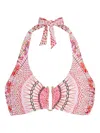 Temperley London Pomegranate Printed Halterneck Bikini Top