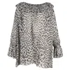 Temperley London Printed Blouse In Animal Print Silk In Multi