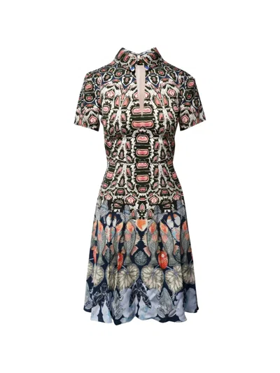 Pre-owned Temperley London Printed Cutout Dress In Blue
