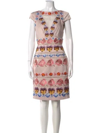 Pre-owned Temperley London Printed Knee-length Dress In Neutral
