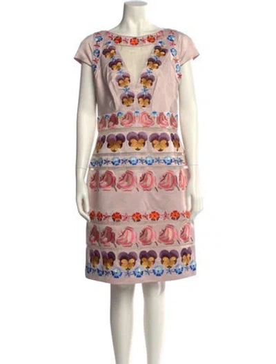 Pre-owned Temperley London Printed Knee-length Dress W/ Tags In Neutral