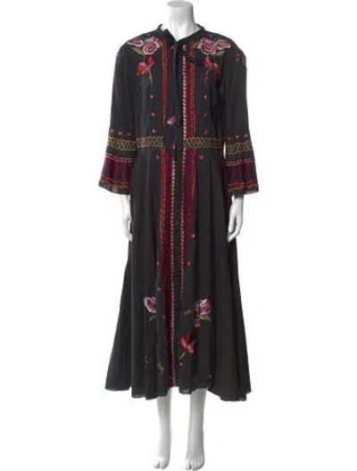 Pre-owned Temperley London Printed Long Dress In Black