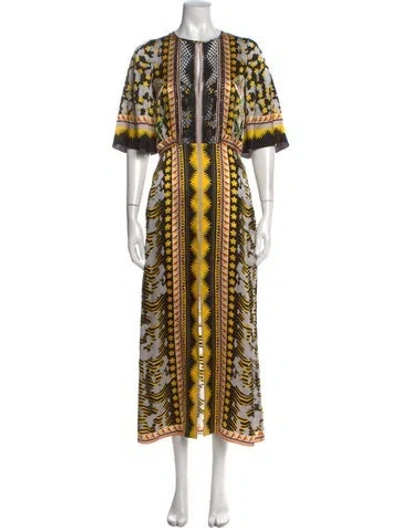 Pre-owned Temperley London Printed Long Dress In Multi